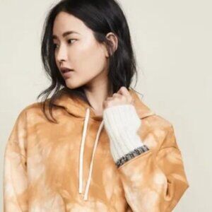 NWT 3.1 Phillip Lim Mohair-Trim Tie-Dye Hoodie. Size XS